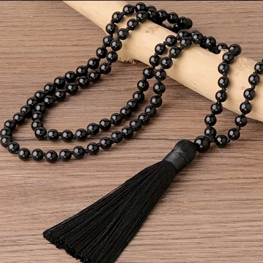 Black Onyx Meditation Mala - Picture 2 of 4